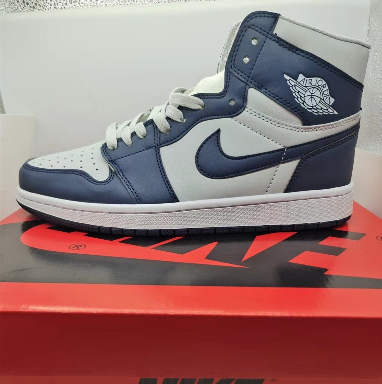 Women's Running Weapon Air Jordan 1 Navy/White Shoes 0209 Women's Running Weapon Air Jordan 1 Navy/White Shoes 0209